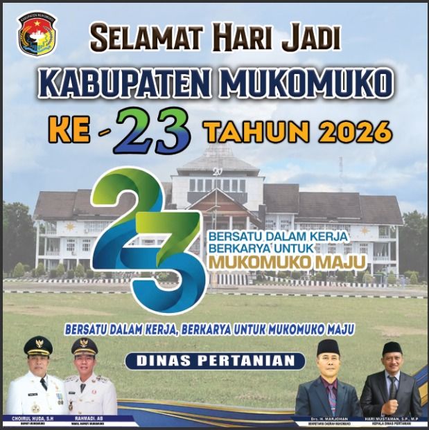 Selamat Hari Jadi Kabupaten Mukomuko yang ke-23 tahun 2026
